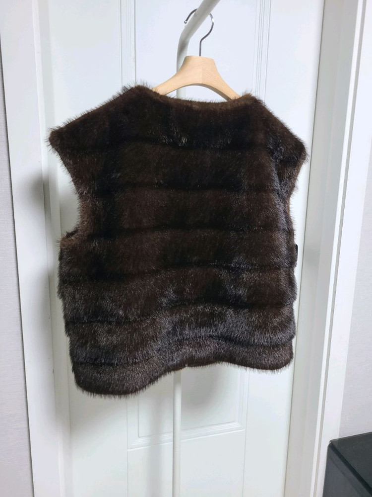 <새상품> 고퀄 호리젠탈 밍크 에코퍼 페이크퍼 베스트 이미지