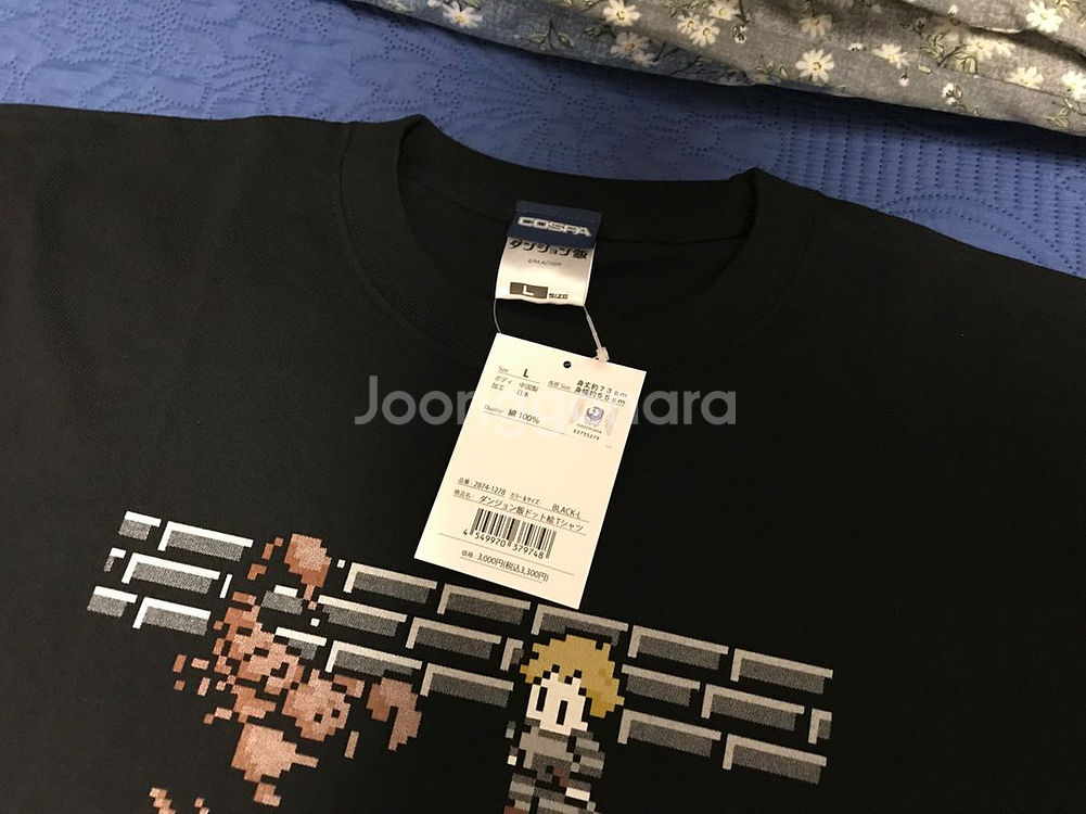 코스파 COSPA 만화 던전밥 픽셀 아트 도트 게임 반팔 티셔츠 L 사이즈 미사용 새상품--3