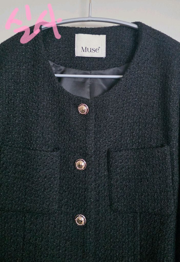 [Muse12] 글로우 헤어리 트위드 울 자켓--9