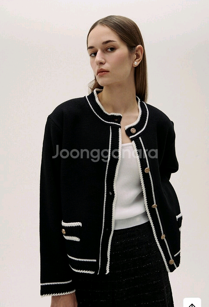 하케쉬 코코라인 니트 가디건 블랙 트위드 자켓 / 트위 리엘 언에디트 엽페 논로컬 드파운드 메이비베이비 룩캐스트--3