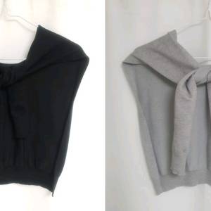 포인트 레이어드 니트 숄 어깨 페이크 가디건 머플러 / 레이디23 헤네스 럽인업 크림치즈마켓 리리앤코 육육걸즈 핫핑