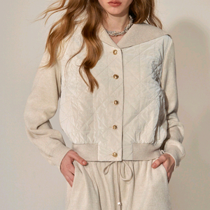 24 랑방컬렉션 니트 블록 숄 칼라 자켓