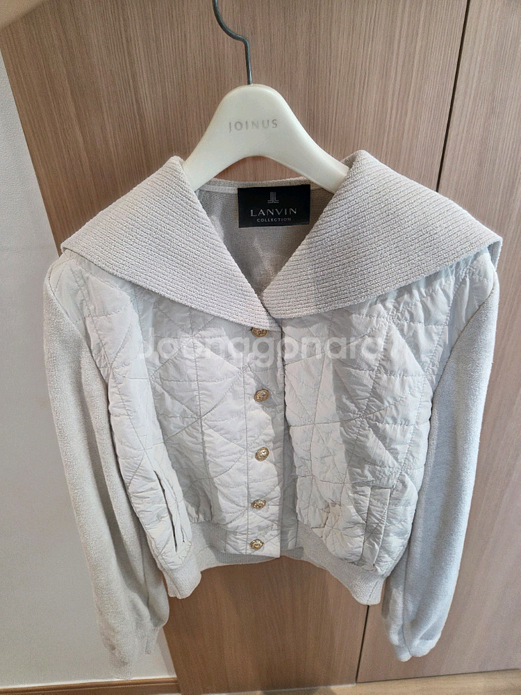 24 랑방컬렉션 니트 블록 숄 칼라 자켓--2