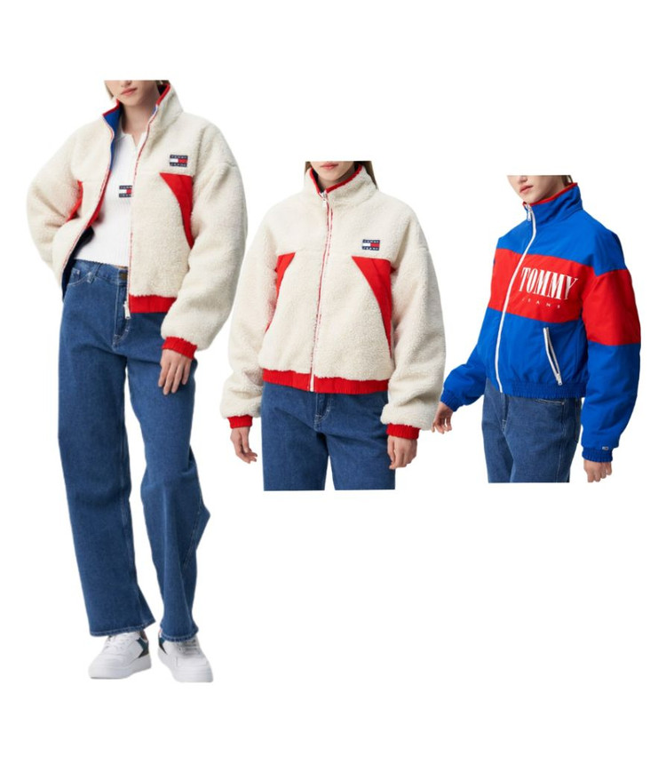 새상품)타미진스 여성 양면 셰르파플리스 뽀글이 숏점퍼--8