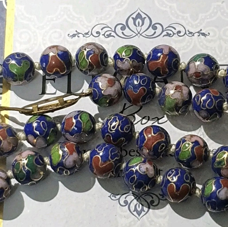 1960s 오리엔탈 칠보 공예 비즈 빈티지목걸이 이미지