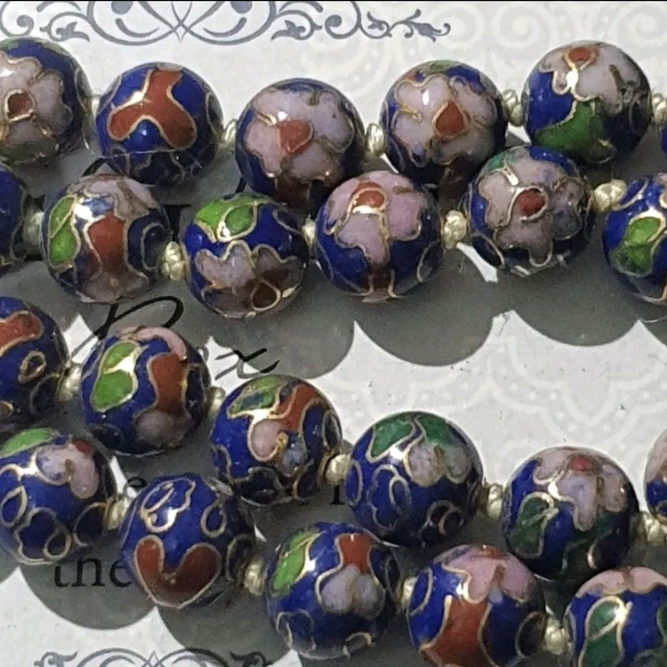 1960s 오리엔탈 칠보 공예 비즈 빈티지목걸이 이미지