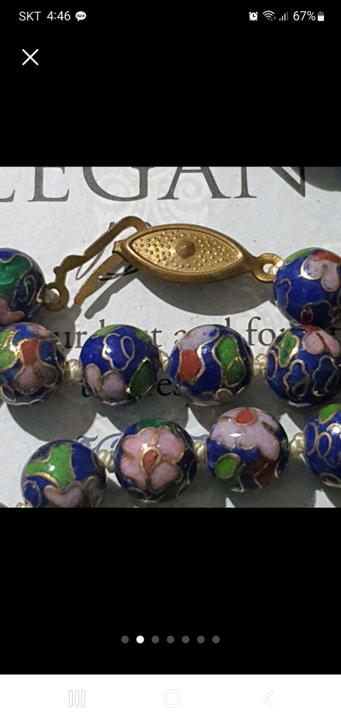 1960s 오리엔탈 칠보 공예 비즈 빈티지목걸이 이미지