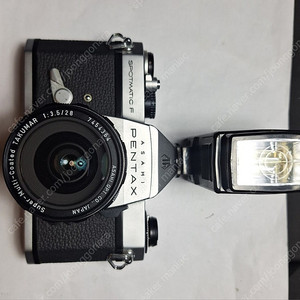 필름카메라 가방 렌즈 스트로브 풀세트/아사히 펜탁스 Spotmatic F + 28mm + Toshiba 3016