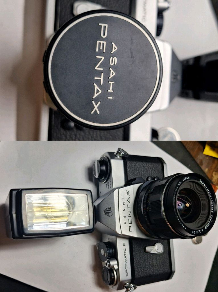 필름카메라 가방 렌즈 스트로브 풀세트/아사히 펜탁스 Spotmatic F + 28mm + Toshiba 3016 이미지