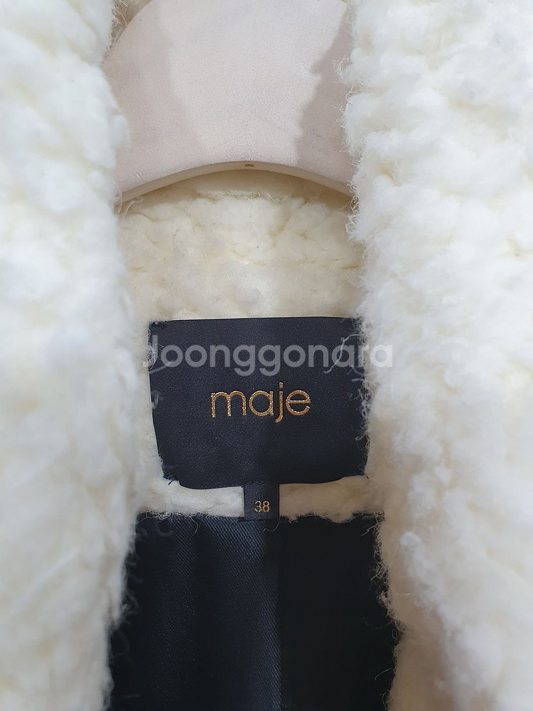 마쥬 정품 상태좋은 뽀글이 양털 그라데이션 롱코트55--3