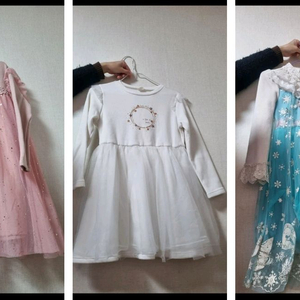 일괄판매 7세 어린이집 유치원 공주옷 130 기모 겨울 원피스, 드레스, 엘사