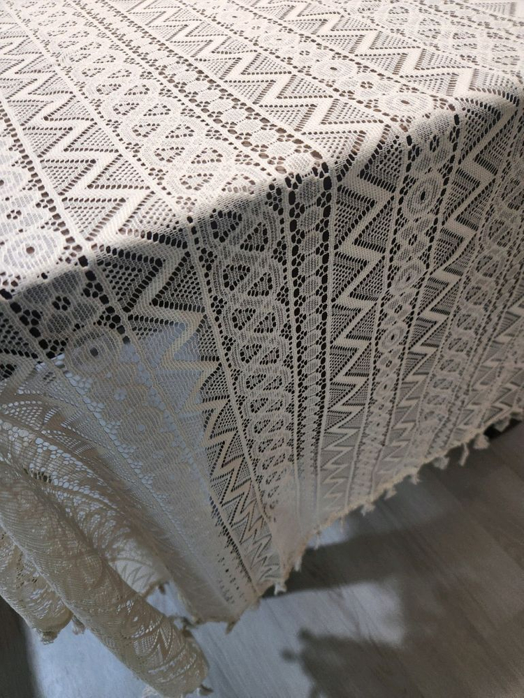 새상품)대형 레이스 테이블보 테슬--4