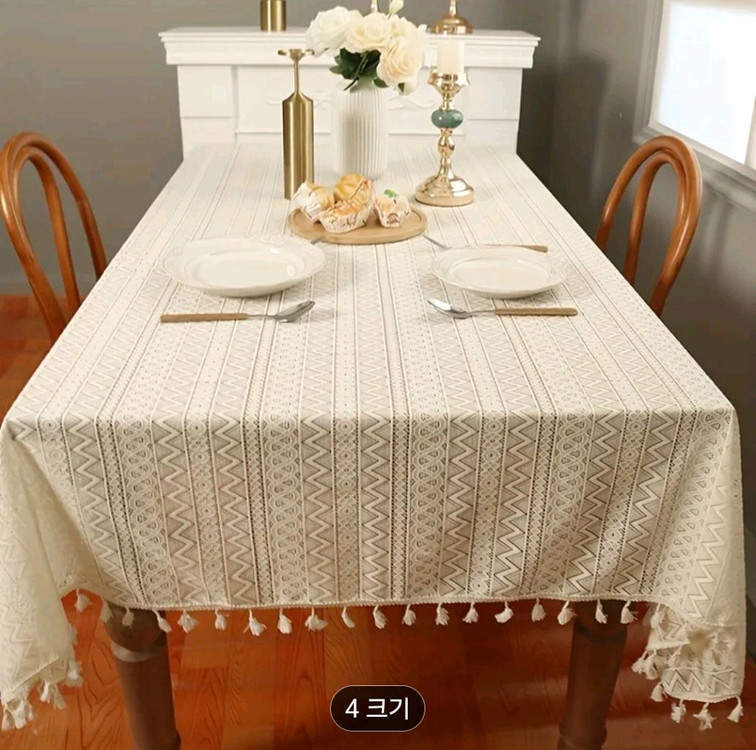 새상품)대형 레이스 테이블보 테슬--5