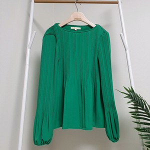 마쥬maje 플리츠 보트넥 블라우스