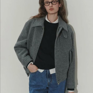 던스트 텍스처드 카라 울 블루종 자켓 XS