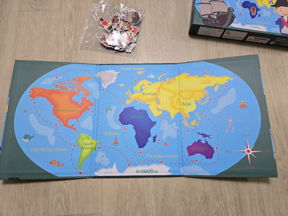 새제품) 자석퍼즐세계지도--1