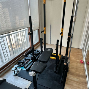 홈짐 세트 ( 벤치, 바벨, 원판, 매트등 일괄포함) 이미지