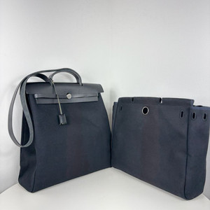 에르메스 에르백39 캔버스 블랙 숄더백