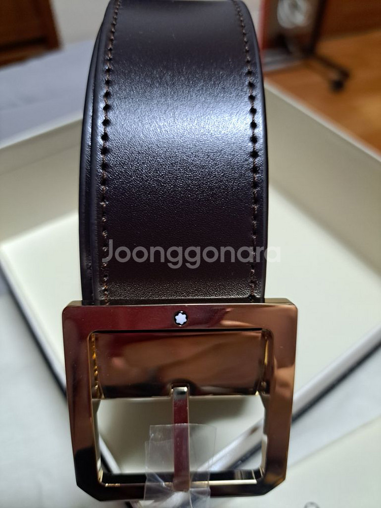 독일 명품 MONTBLANC 몽블랑 골드 리버서블 벨트--2