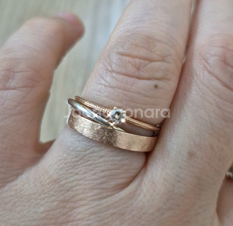 14k 로즈골드 꼬냑다이아 1부 반지 11.5호--2