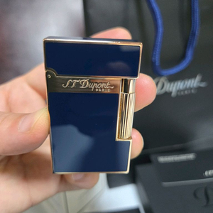 [풀세트] 듀퐁라이터 라인2 신형 ca16496 블루 래커 금장 쌍불 듀퐁 라이타