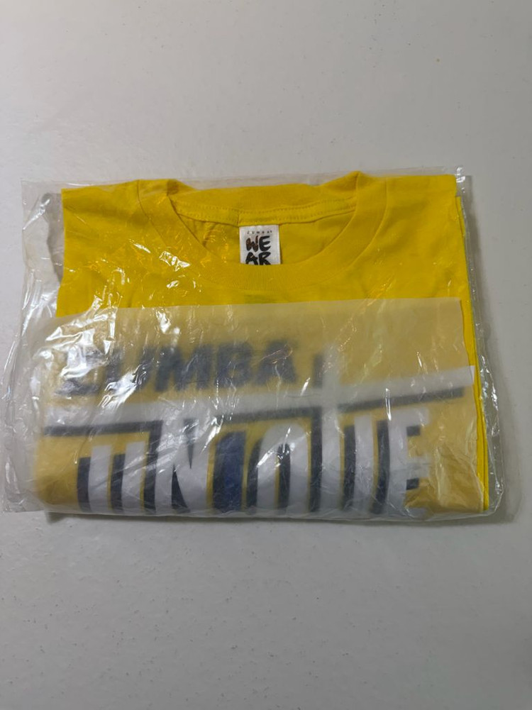 줌바웨어 줌바 공용티 노랑--1