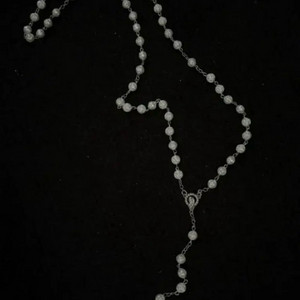 레테 빈티지 이태리 로자리오 십자가 로즈진주 목걸이