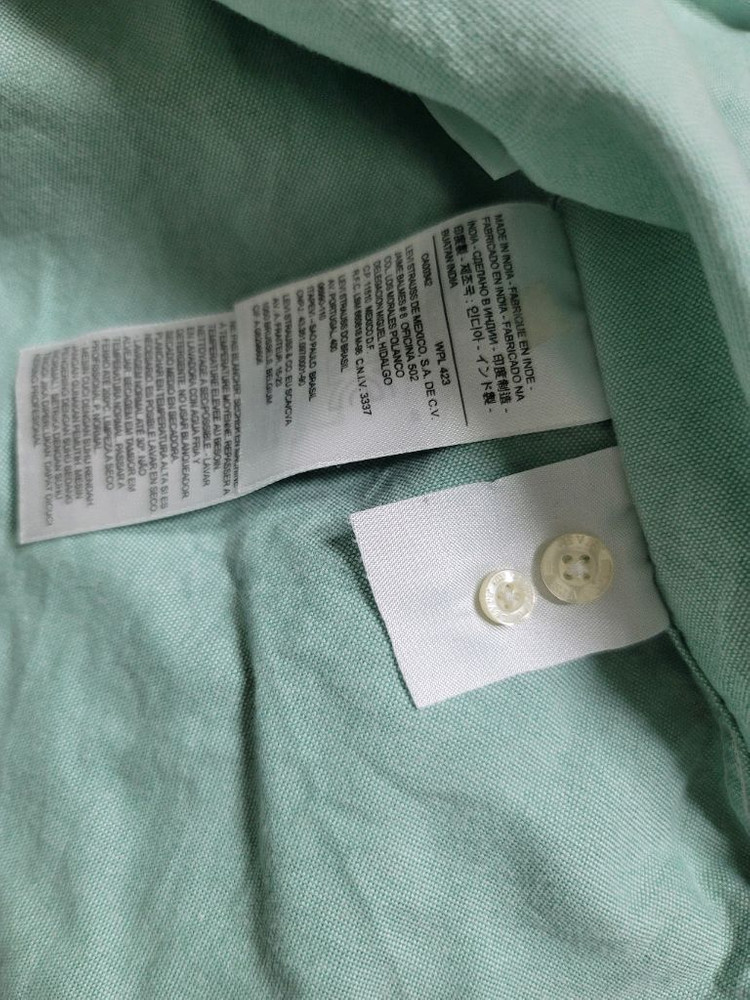 리바이스 연두색 셔츠 95사이즈 구김있음--3