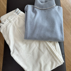 일레븐티 / 남성 캐시미어 터틀넥 스웨터 하늘색 / XL