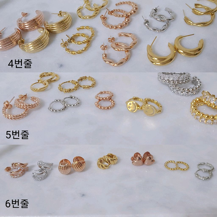 골드앤디어 14K GF 귀걸이 모음 원터치 링 하트 펜던트 이미지