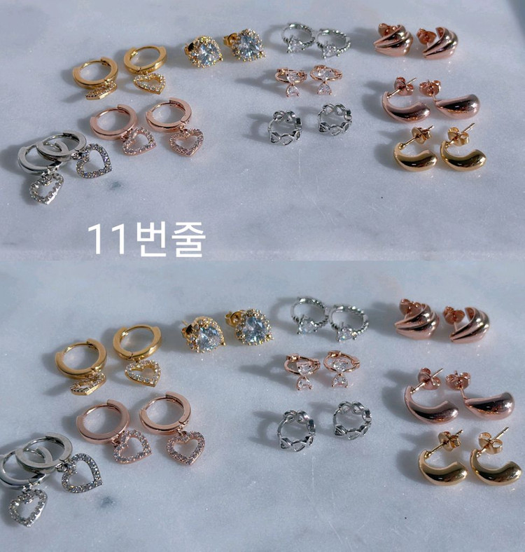 골드앤디어 14K GF 귀걸이 모음 원터치 링 하트 펜던트 이미지