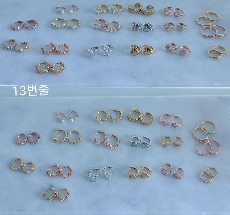 골드앤디어 14K GF 귀걸이 모음 원터치 링 하트 펜던트 이미지