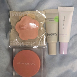 새상품)정샘물 아티스트 쿠션 블러쉬 미니 코랄 헤일로+퍼프+세럼+프라이머 이미지