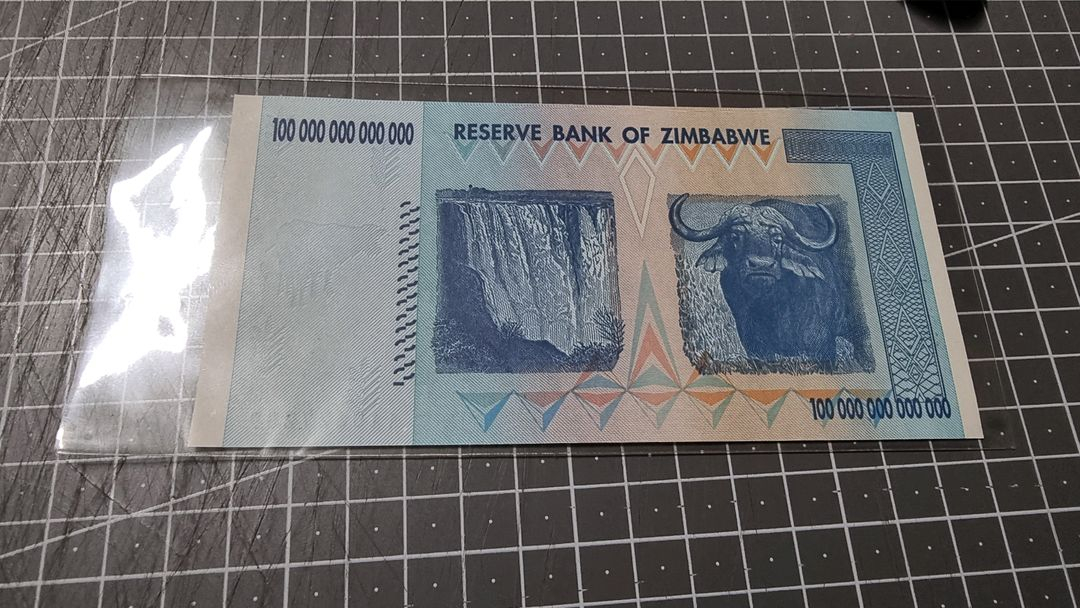 짐바브웨 100조 달러 2008. 수집품. 화폐 희귀--1