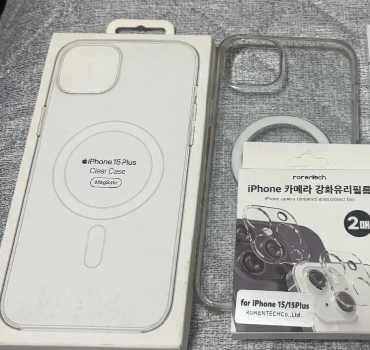 아이폰 15 플러스 옐로루 128기가 그리고 고가 케이스 2개 증정--4