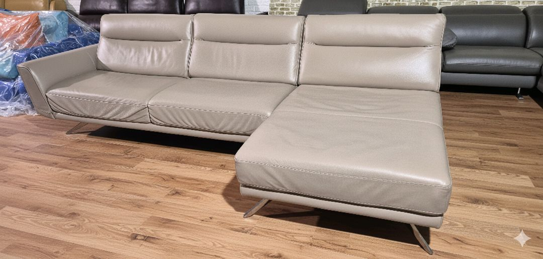 나뚜찌에디션 이태리 전체 천연가죽 등받이 전동 스윙 카우치 소파--2