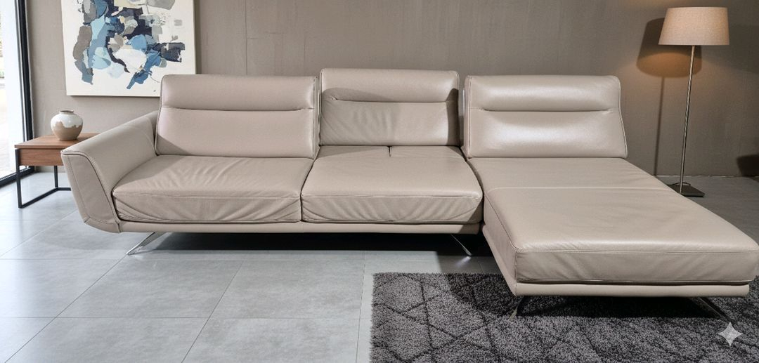 나뚜찌에디션 이태리 전체 천연가죽 등받이 전동 스윙 카우치 소파--4