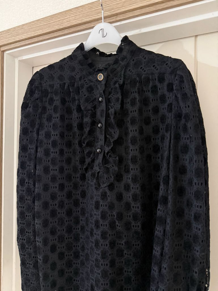 지고트 벨벳 레이스 블라우스--2