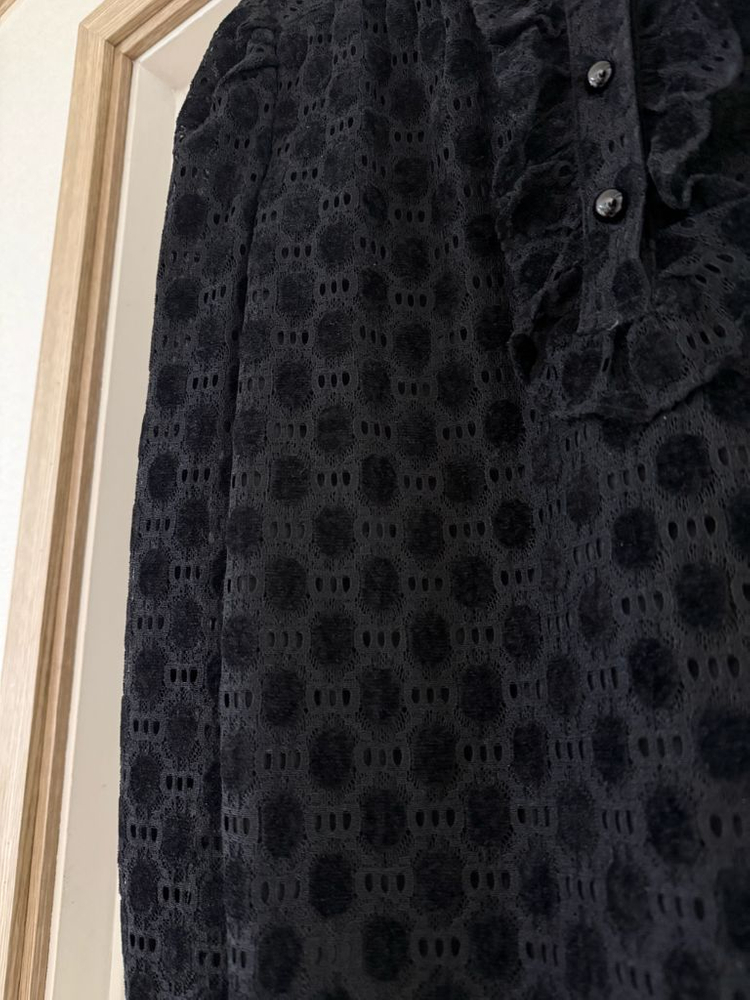 지고트 벨벳 레이스 블라우스--3