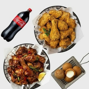 BHC 뿌링클+맛초킹+치즈볼+콜라1.25L /뿌링클+양념치킨+콜라1.25