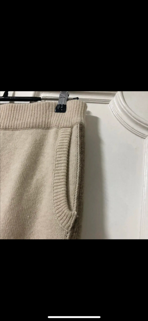 애프터글로우 캐시미어 니트 후드 집업 가디건+ 조거 팬츠 바지 셋업 세트 투피스--8