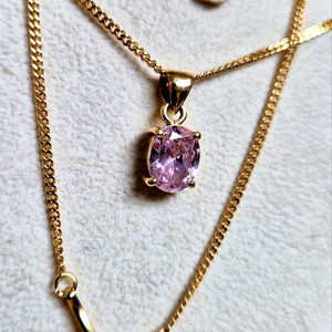 18k,핑크사파이어 골드 목걸이(39영고리41센치)