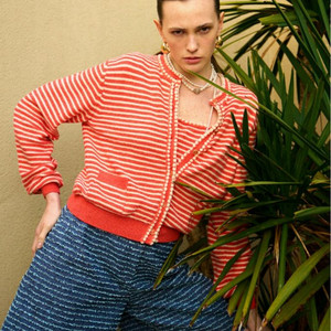 랑방컬렉션 스트라이프 니트가디건 & 슬리브리스 니트탑 이미지