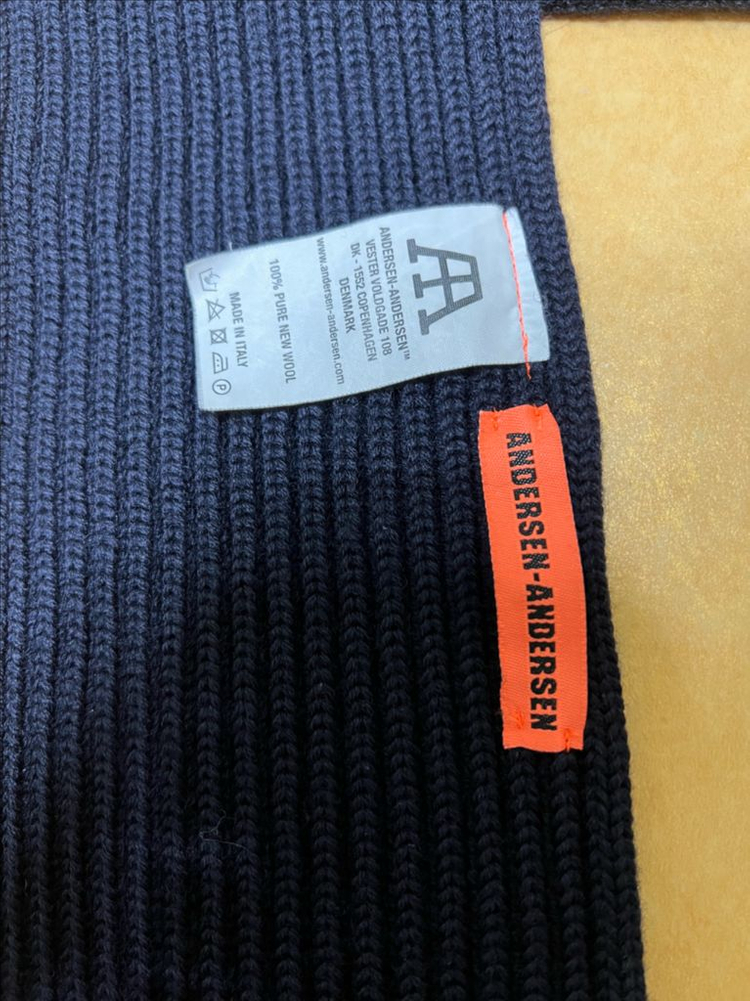 안데르센 안데르센 퓨어 뉴 울 머플러 (네이비 블루)--2