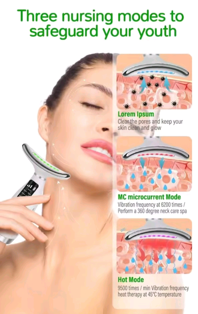 새상품 LED 넥 뷰티 디바이스 목/얼굴 마사지기--2