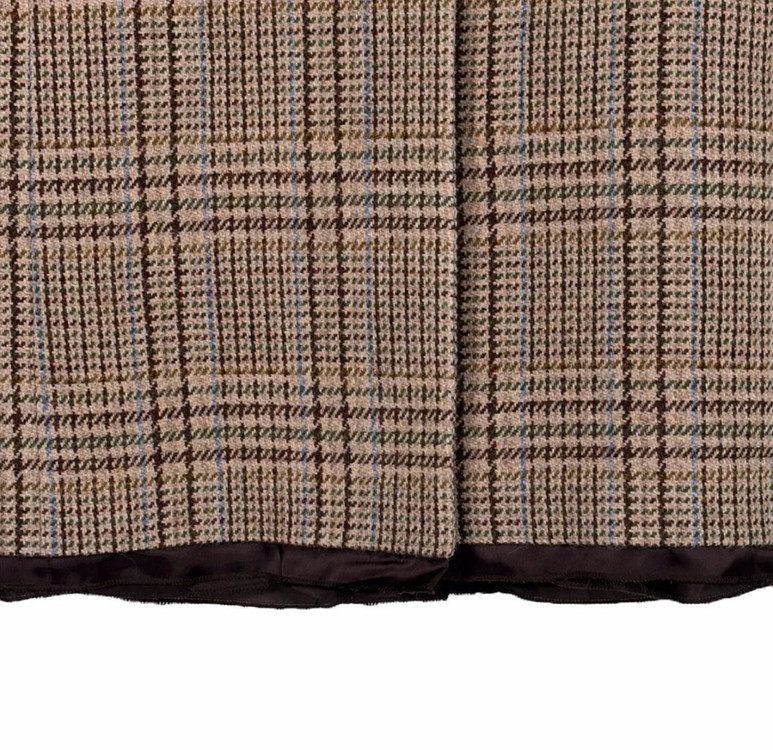 [44] 미우미우 여성 체스트 로고 싱글 브레스티드 플래드 체크 울 코트--5