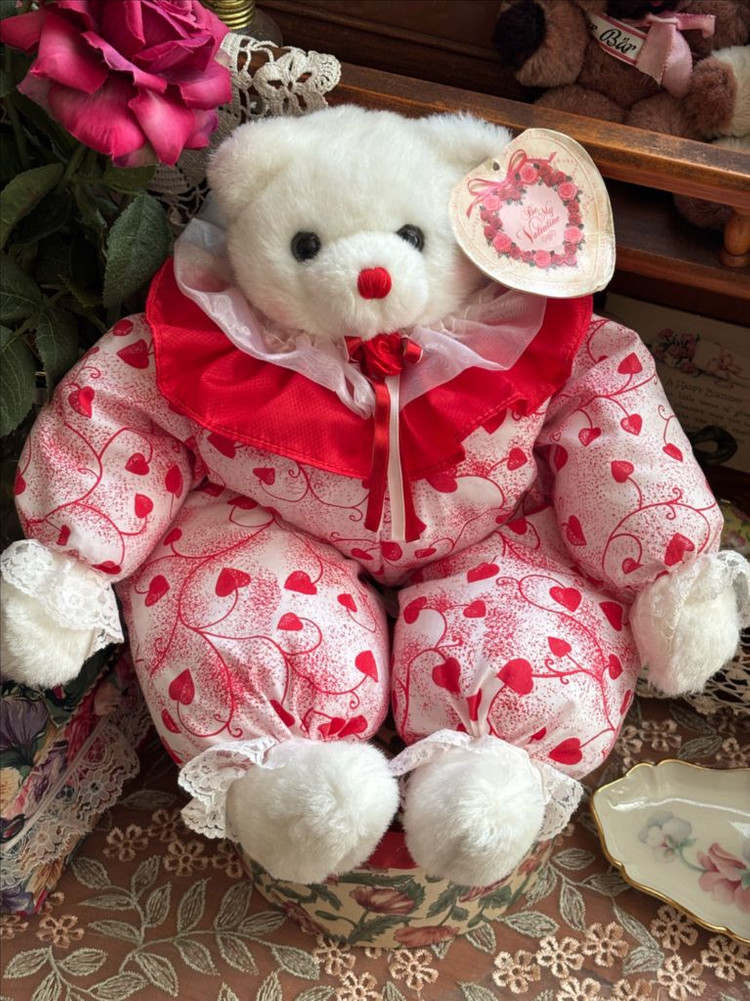 45cm) 앤틱빈티지인형 프릴 테디베어 고전곰인형 빈티지소품 모리걸히메갸루 y2k 빈티지토이 고전완구--2