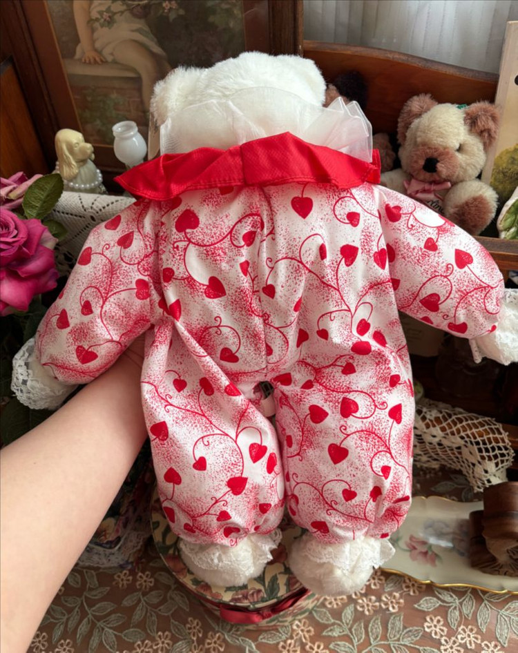 45cm) 앤틱빈티지인형 프릴 테디베어 고전곰인형 빈티지소품 모리걸히메갸루 y2k 빈티지토이 고전완구--6