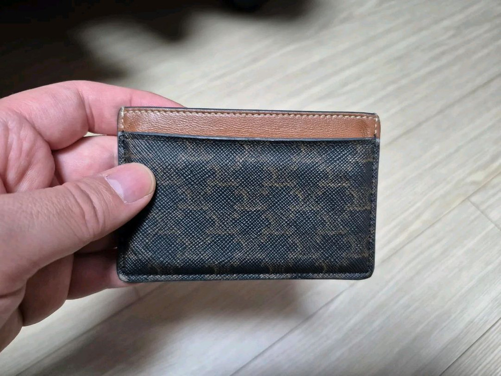 셀린느 정품 트리옹프 캔버스 카드 지갑 카드홀더 팝니다--3