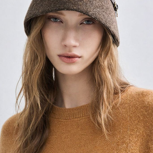 [새상품] 한섬 래트바이티 버킷햇, 브라운 모자, 겨울 모자, 봄 가을 모자